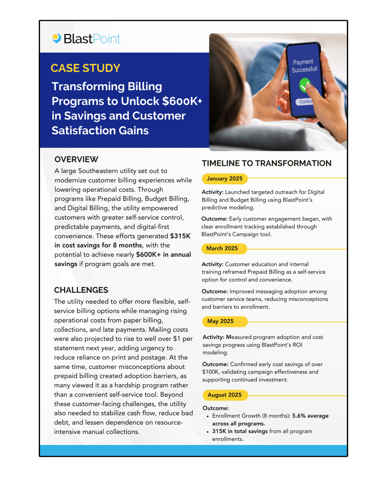 Case study: Transforming Billing Programs to Unlock $600K+  in Savings and Customer Satisfaction Gains